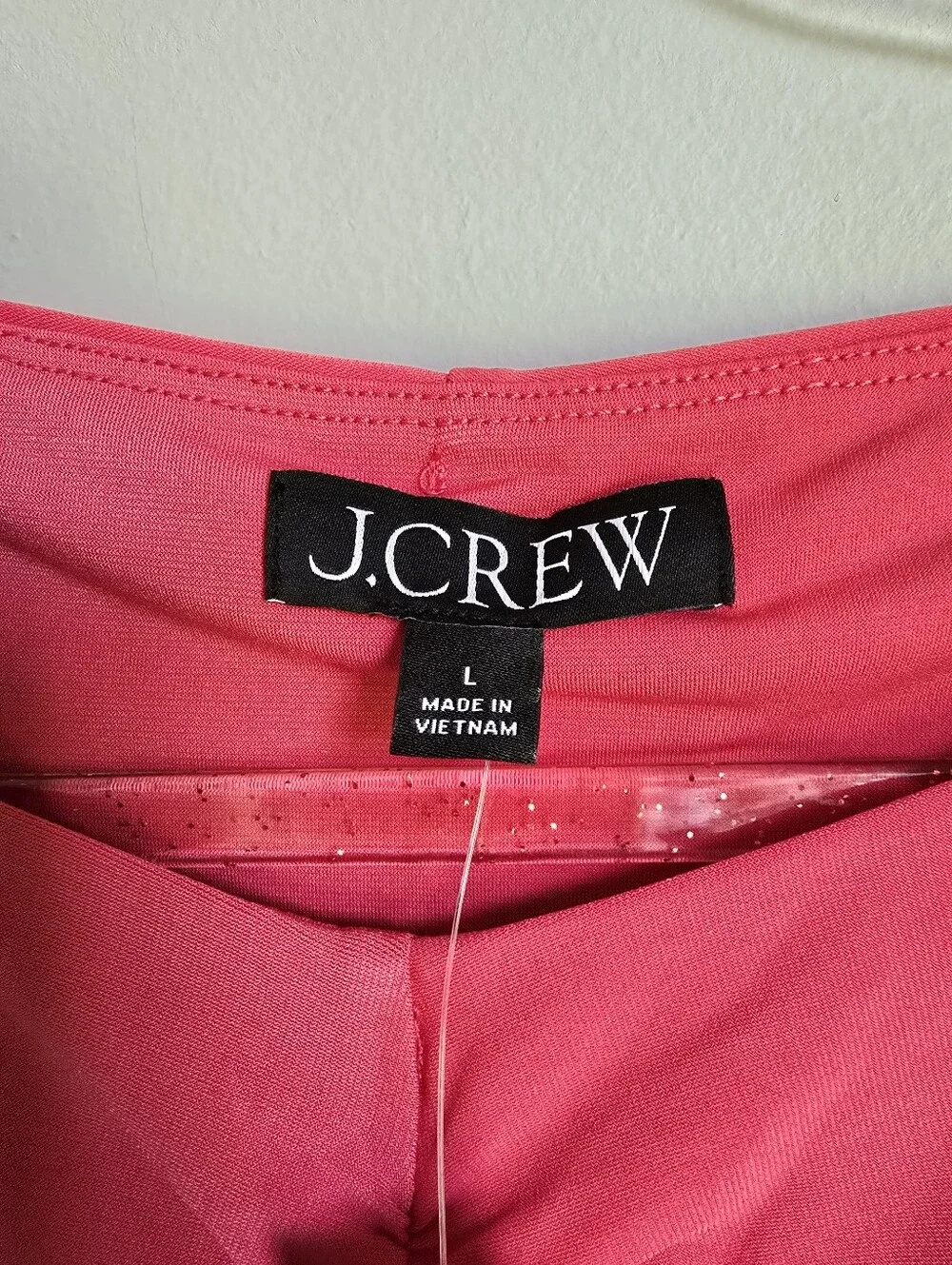 J. Crew NEW Dragonfruit Pink Ruched Matte Jersey Knit Stretch Top SZ Large